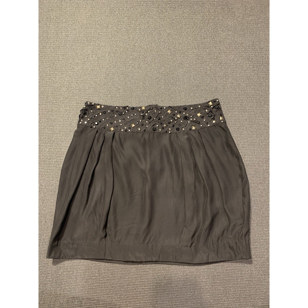 Urban Outfitters Silence + Noise Black 100% Silk Mini Skirt Size 10